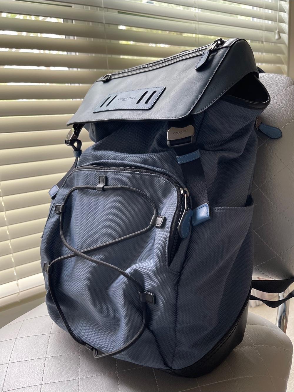 COACH roll up top backpack blue - Picture 3 of 8